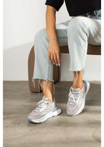 Cheyanne Kadın Sneakers Çift Bağcıklı Spor Ayakkabı Gri