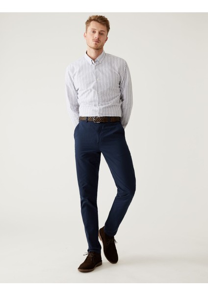 Marks & Spencer Saf Pamuklu Slim Fit Chino Pantolon