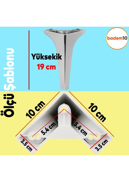 Sedef Lüks Mobilya Kanepe Sehpa Tv Ünitesi Koltuk Ayağı 19 cm Parlak Krom Baza Ayakları 4 Adet modelleri