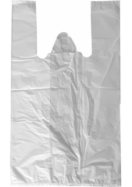 Beyaz Market Poşeti Torbası - Hışır Atlet Poşet - Orta Boy - 26 x 50 Cm. - 5 Kg.