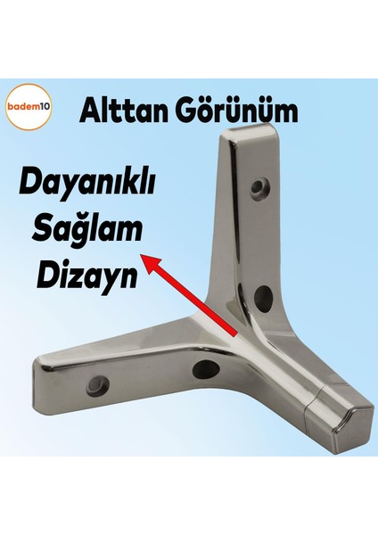 Sedef Lüks Mobilya Kanepe Sehpa Tv Ünitesi Koltuk Ayağı 10 cm Krom Ayakları (4 Adet)