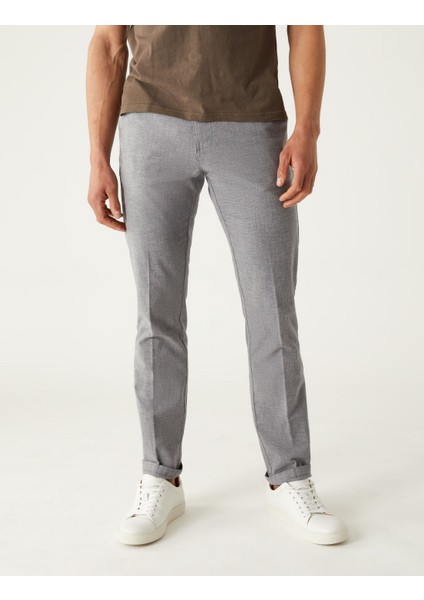 Marks & Spencer Slim Fit Dokulu Chino Pantolon