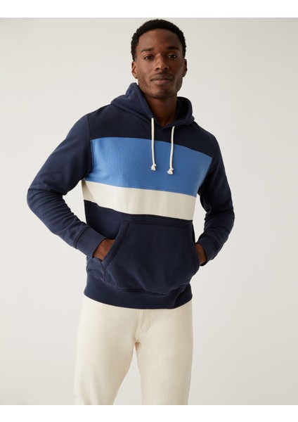 Marks & Spencer Saf Pamuklu Kapüşonlu Sweatshirt