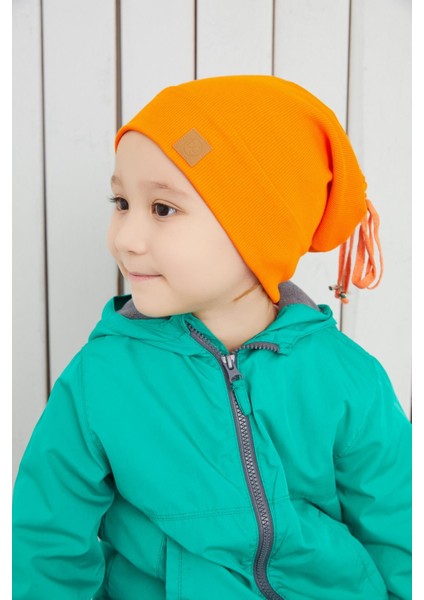 Erkek Çocuk Turuncu Şapka Bere El Yapımı Pamuklu Kaşkorse modelleri
