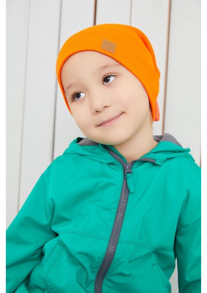 Erkek Çocuk Turuncu Şapka Bere El Yapımı Pamuklu Kaşkorse indirimleri