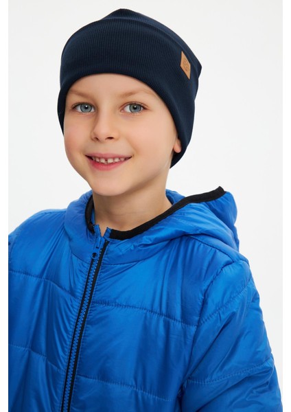 Lacivert Erkek Çocuk Şapka Bere Pamuklu Kaşkorse