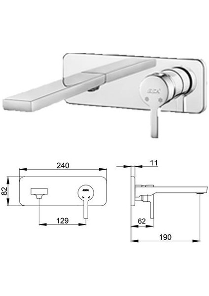 Eca Mina Ankastre Lavabo Bataryası Set Tek Rozet (102167604H-K+102166601) fiyatları