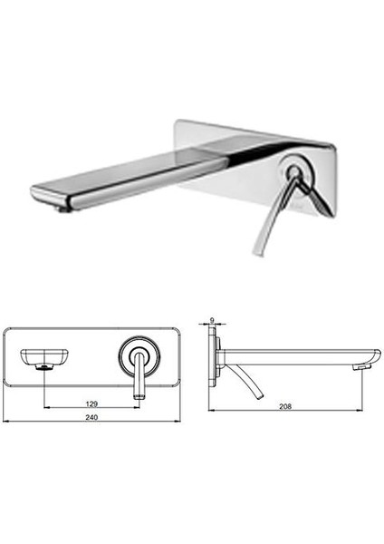 Eca Novita Ankastre Gömme Lavabo Bataryası Set (102167614H-K+102166603H)