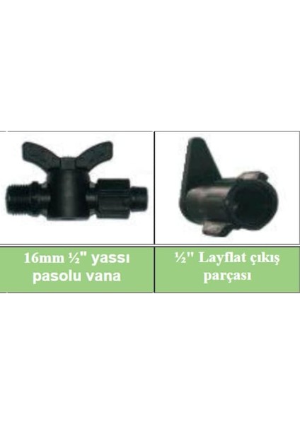 Bestpump 16 mm Yassı Layflat Hortum Çıkış Parçası ve Damlama Vana Seti - 1 Adet