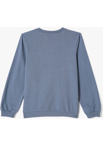 Sweatshirt Uzun Kollu Bisiklet Yaka Baskılı Şardonlu fiyatları