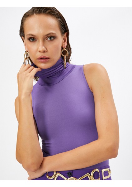 Balıkçı Yaka Abiye Bluz Kolsuz Basic