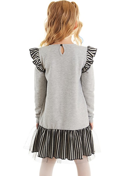 Zarif Unicorn Gri Kız Çocuk Elbise fiyatları