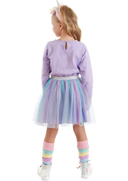 Gökkuşağı Kedicorn Kız Çocuk Tüllü Elbise fiyatları