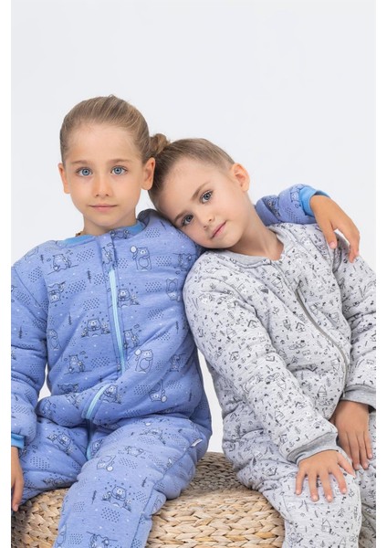 Kız Erkek Çocuk Kalın Elyaf Dolgulu 2.5 Tog Desenli Uyku Tulumu modelleri