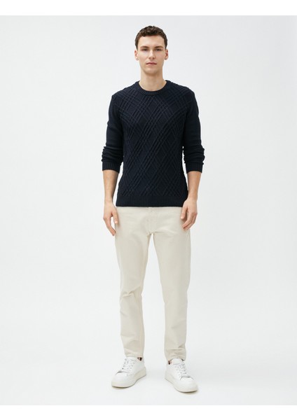 Triko Kazak Baklava Desenli Uzun Kollu Bisiklet Yaka fiyatları