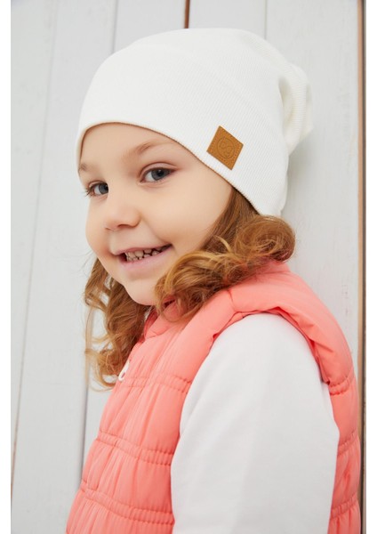 Kız Çocuk Beyaz Şapka Bere El Yapımı Pamuklu Kaşkorse modelleri