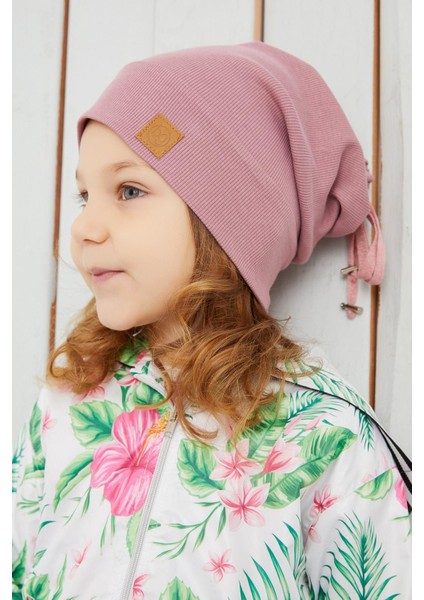 Kız Çocuk Açık Pembe Şapka Bere El Yapımı Pamuklu Kaşkorse