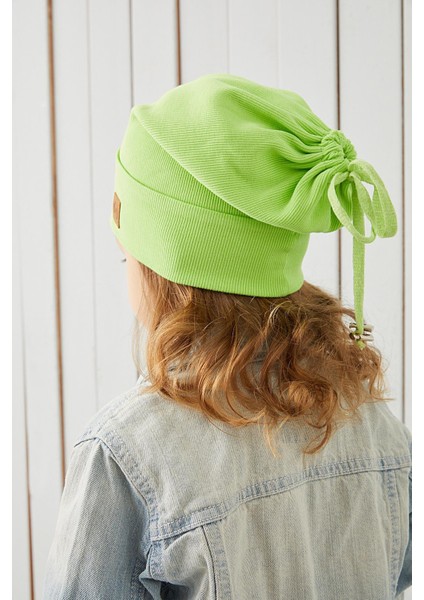Kız Çocuk Fıstık Yeşil Şapka Bere El Yapımı Pamuklu Kaşkorse fiyatları