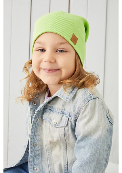 Kız Çocuk Fıstık Yeşil Şapka Bere El Yapımı Pamuklu Kaşkorse modelleri