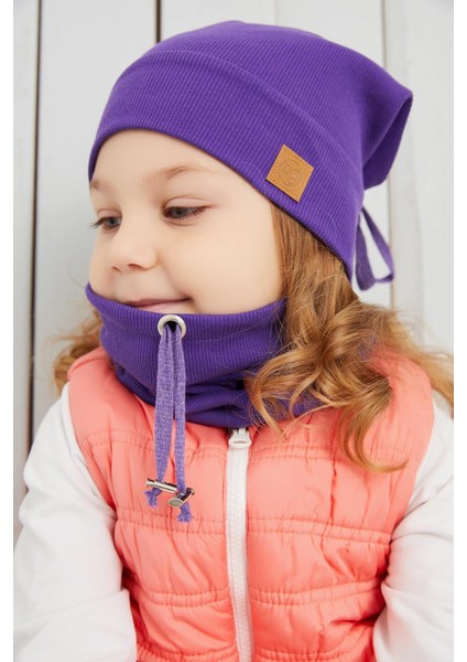 Kız Çocuk Mor Şapka Bere El Yapımı Pamuklu Kaşkorse fırsatları