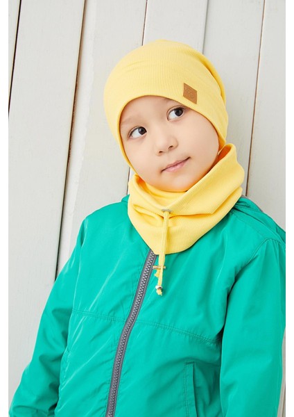 Sarı Erkek Çocuk İp Şapka Bere Boyunluk Takım Pamuklu Kaşkorse fiyatları