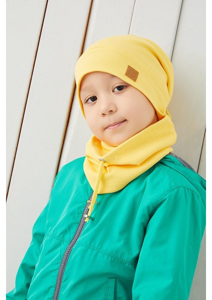 Sarı Erkek Çocuk İp Şapka Bere Boyunluk Takım Pamuklu Kaşkorse modelleri