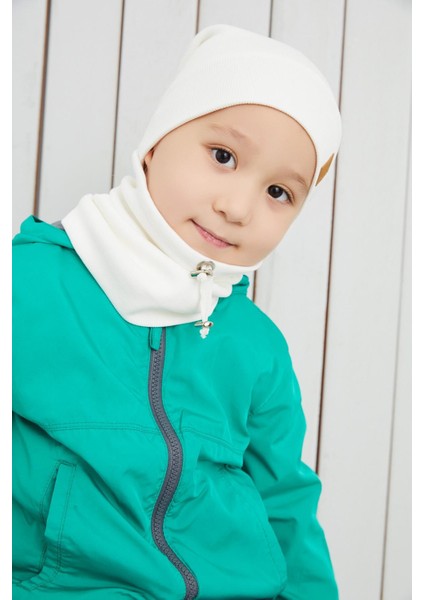 Beyaz Erkek Çocuk İp Şapka Bere Boyunluk Takım Pamuklu Kaşkorse modelleri