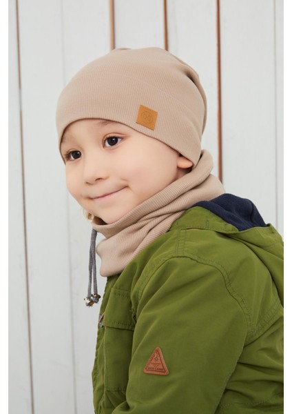 Sütlü Kahve Erkek Çocuk İp Şapka Bere Boyunluk Takım Pamuklu Kaşkorse fiyatları