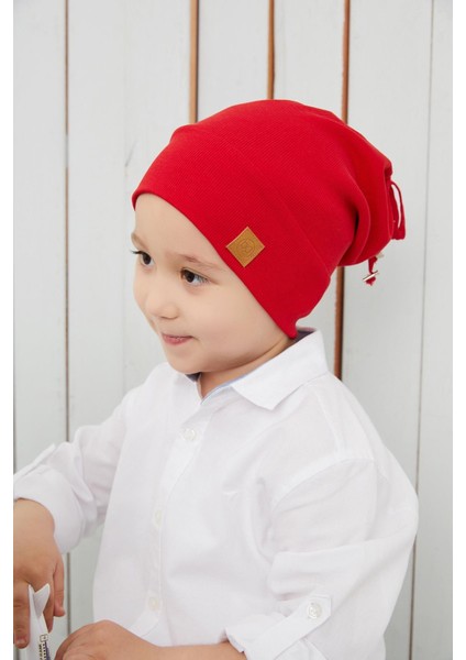 Kırmızı Erkek Çocuk İp Şapka Bere Boyunluk Takım Pamuklu Kaşkorse indirimleri