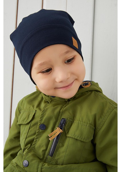 Lacivert Erkek Çocuk İp Şapka Bere Boyunluk Takım Pamuklu Kaşkorse modelleri