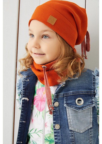 Kız Çocuk Kiremit İp Şapka Bere Boyunluk Takım Pamuklu Kaşkorse fiyatları