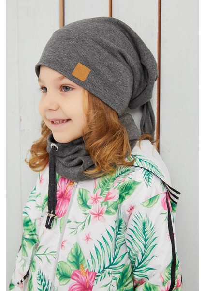 Kız Çocuk Füme İpli Şapka Bere Boyunluk Takım Pamuklu Kaşkorse fiyatları