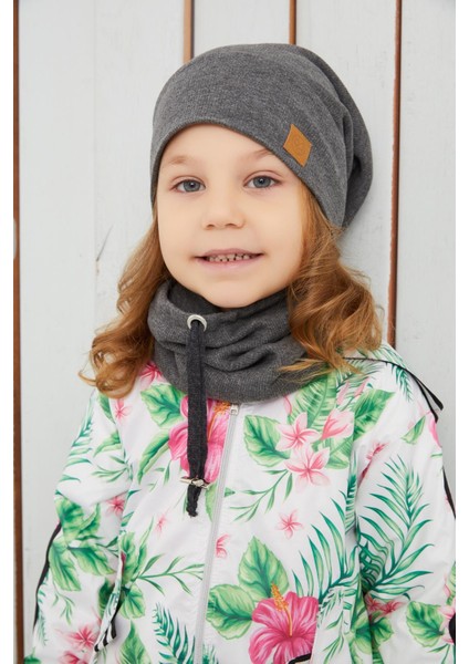 Kız Çocuk Füme İpli Şapka Bere Boyunluk Takım Pamuklu Kaşkorse fırsatları