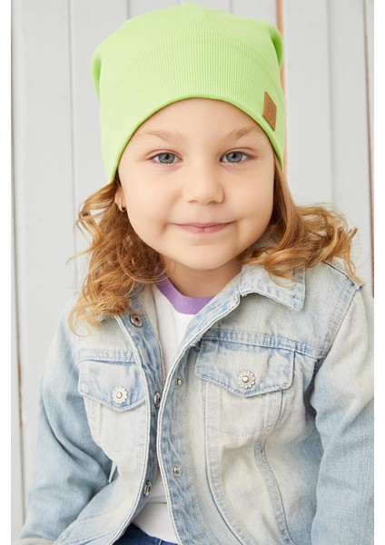 Kız Çocuk Fıstık Yeşili İp Şapka Bere Boyunluk Takım Pamuklu Kaşkorse modelleri