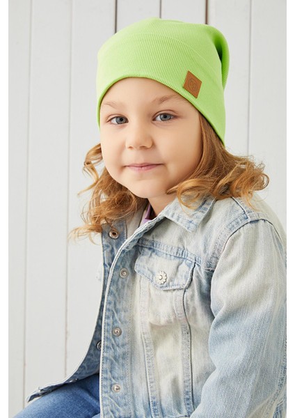 Kız Çocuk Fıstık Yeşili İp Şapka Bere Boyunluk Takım Pamuklu Kaşkorse indirimleri