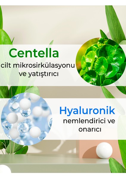 Centella Yüz Maskesi 10'lu Saşlet 3 ml Hyaluronik Asit Yatıştırıcı Nemlendirici Bakım Maskesi