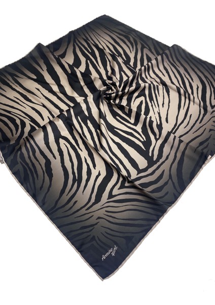 Sport Twill (Tivil) Özel Üretim Efsane Zebra Desen Siyah Vizon