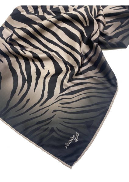 Sport Twill (Tivil) Özel Üretim Efsane Zebra Desen Siyah Vizon