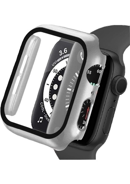 Binano Apple Watch 44MM Sense Kasa ve Ekran Koruyucu Gümüş