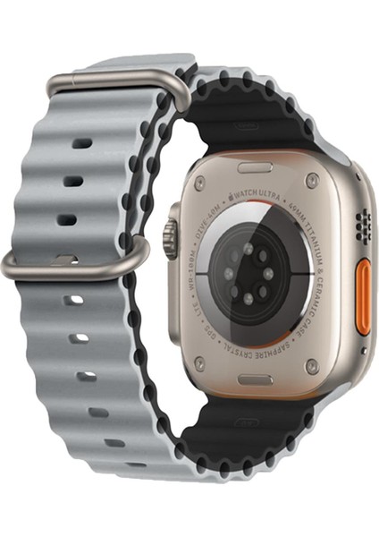 Apple Watch 38-40-41MM Krd-28 Ocean Çift Renkli Antrasit Kordon