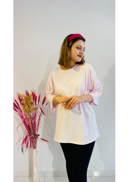 Truvakar Kol Basic Oversize Tişört Pembe