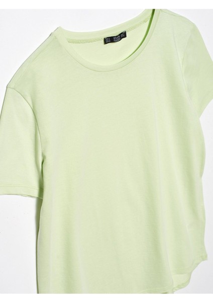 Bisiklet Yaka Basic T-Shirt Mint Yeşili