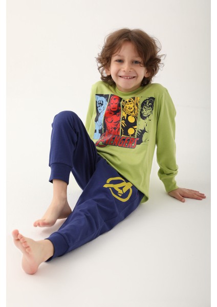 Fıstık Yeşili Erkek Çocuk Uzun Kol Pijama Takım modelleri