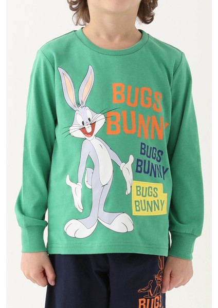 Çam Yeşili Erkek Çocuk Uzun Kol Pijama Takım