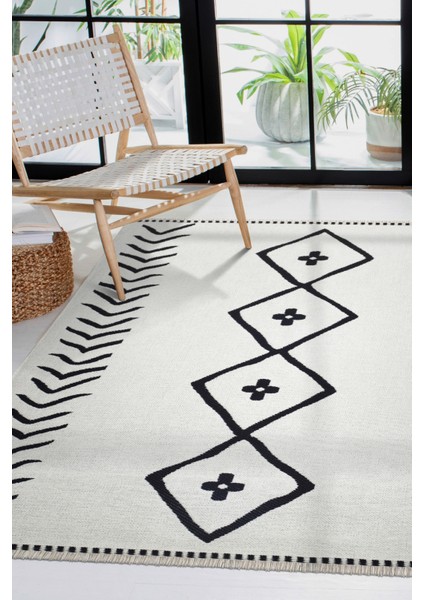 Asm Rugs Store Natural Yıkanabilir Kaymaz Taban Modern Desenli Dokuma Kilim