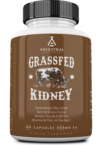 Ancestral Supplements New Zealand & Australia Grassfed Beef Kidney Natural Source Of Dao Enzyme 180 Kapsül  Kidney Urinary & Histamine Support