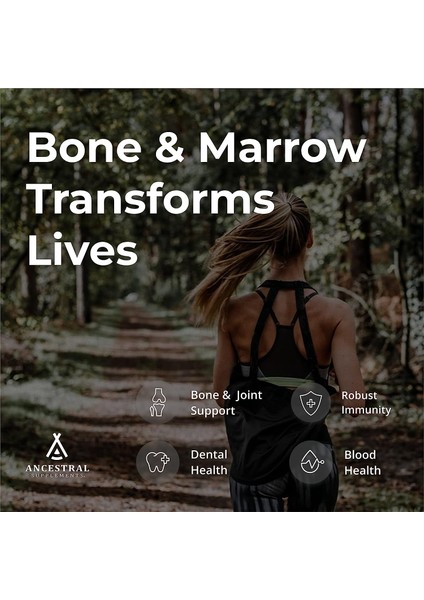 Beef Bone & Marrow New Zealand & Australia Grassfed Hormone Pesticide & Gmo Free 180 Kapsül