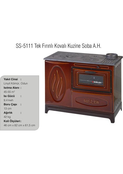 5111 Kuzine Fırınlı  Soba