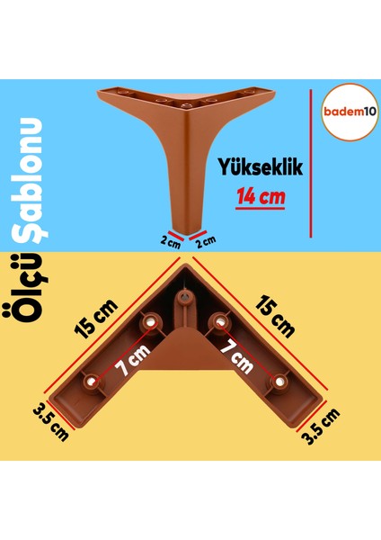 Sedef Lüks Mobilya Kanepe Sehpa Tv Ünitesi Koltuk Ayağı 14 cm Kahverengi Ayakları 4 Adet fiyatları