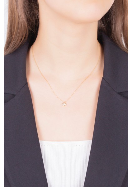 Taşlı 14 Ayar Altın Kolye